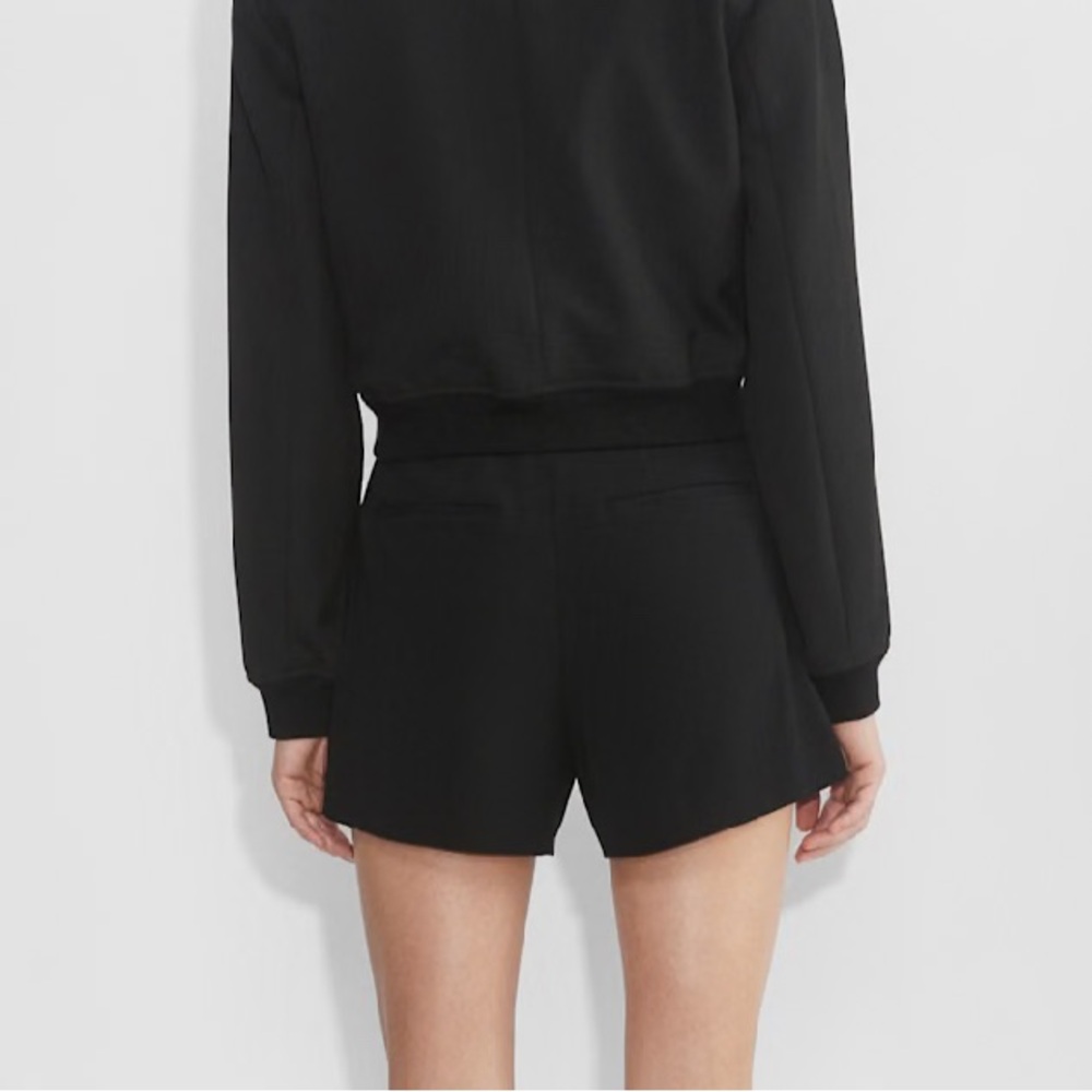 Babaton Aritzia Black High-Waist Tailored Shorts